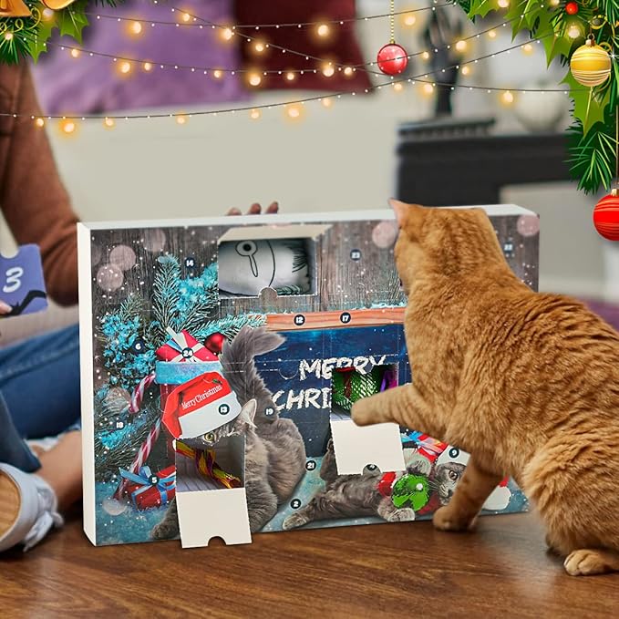 🎄Last 48 hours 50% OFF🎁2024 Christmas Countdown Cat&Dog Toys Advent Calendar🐾🥳