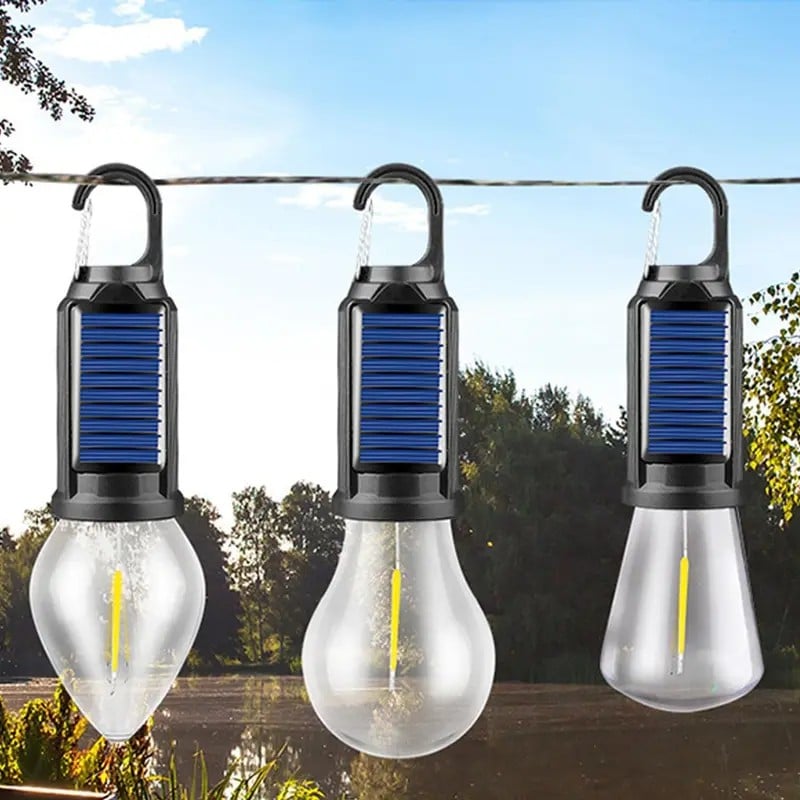 Solar Rechargeable Hooked Camping Light Outdoor Household Tungsten Lights