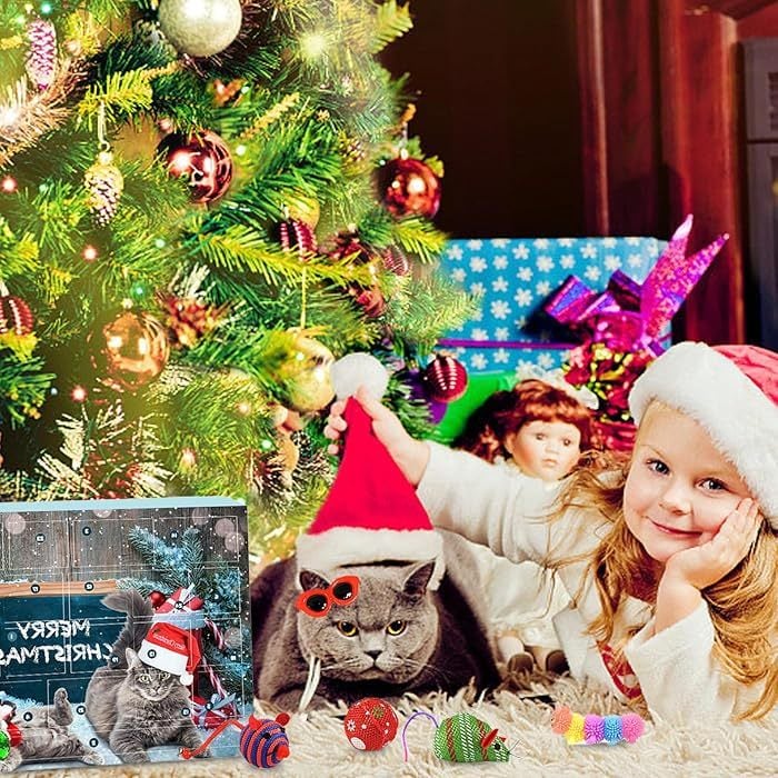 🎄Last 48 hours 50% OFF🎁2024 Christmas Countdown Cat&Dog Toys Advent Calendar🐾🥳