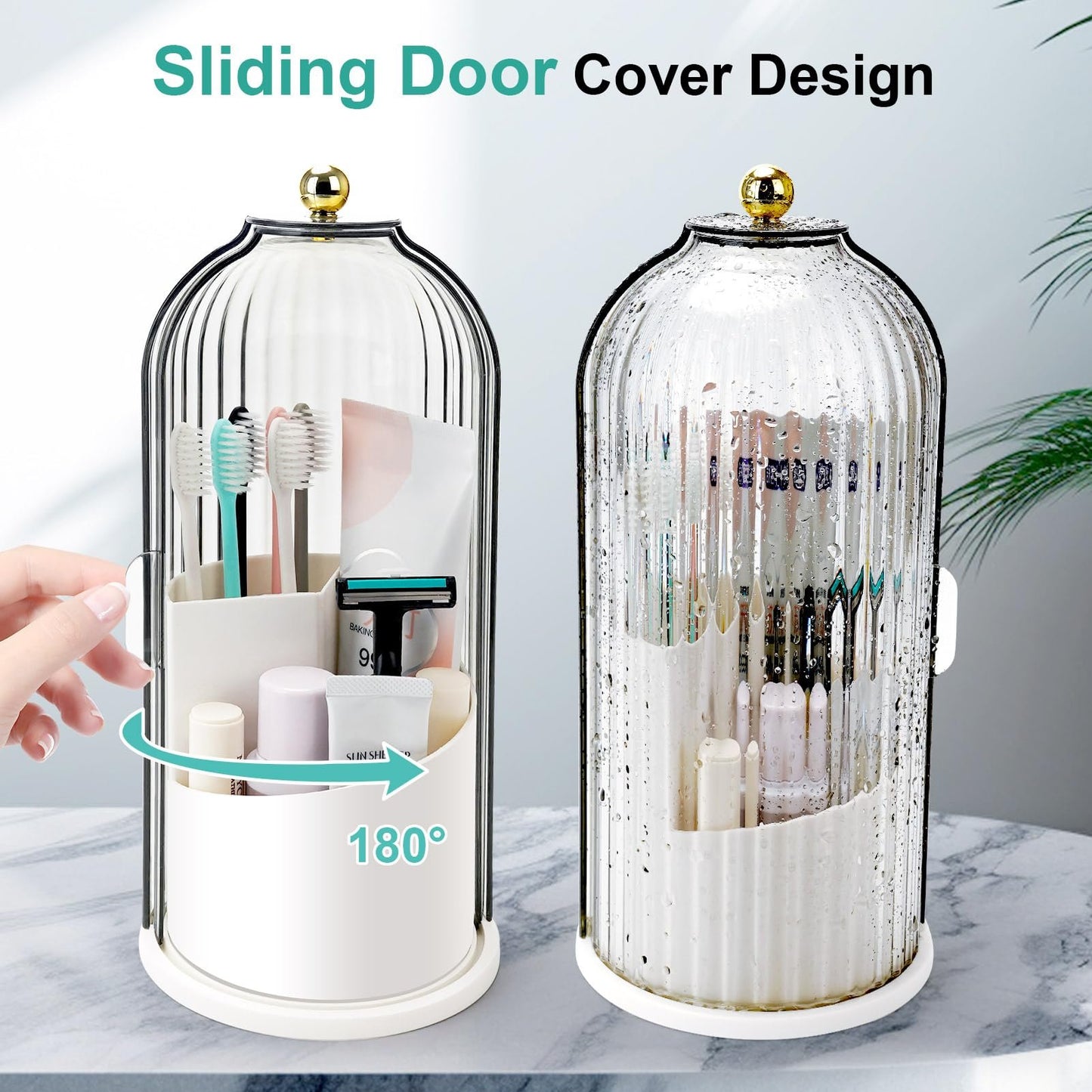 Toothbrush Holders with Sliding Lid