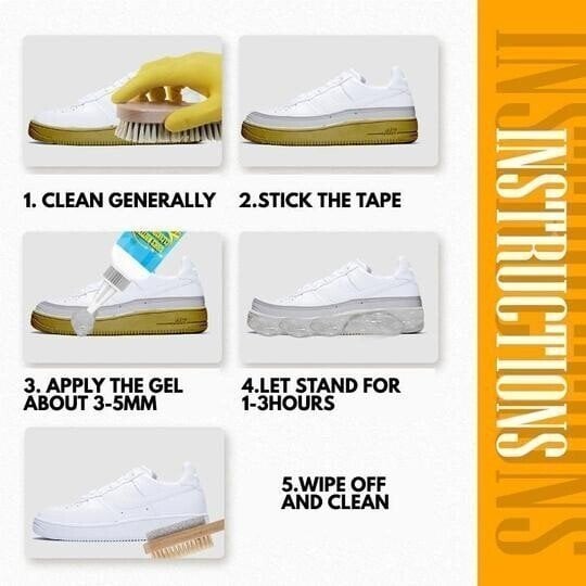 Shoes Whitening Cleaning Set Anti-Oxidation Gel (A Masking Tape Free)