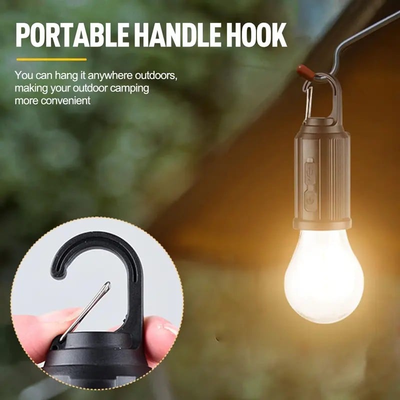 Solar Rechargeable Hooked Camping Light Outdoor Household Tungsten Lights