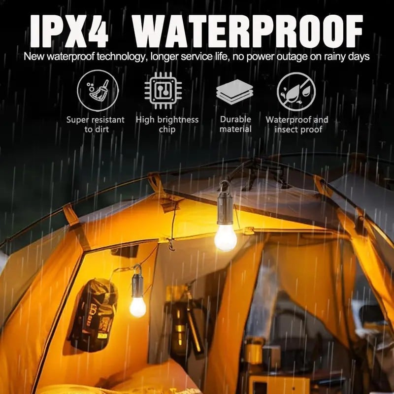 Solar Rechargeable Hooked Camping Light Outdoor Household Tungsten Lights