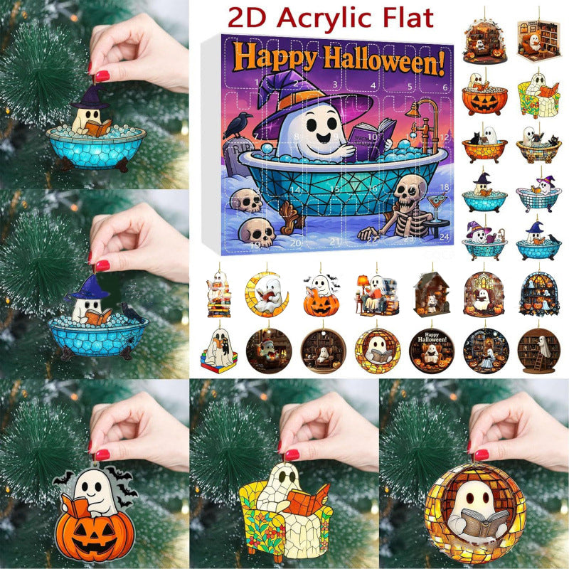 Halloween Advent Calendar with Ghost Ornaments-24 Days of Festive Fun!