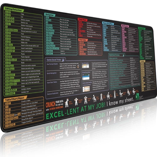 Excel Cheat Sheet Desk Mat