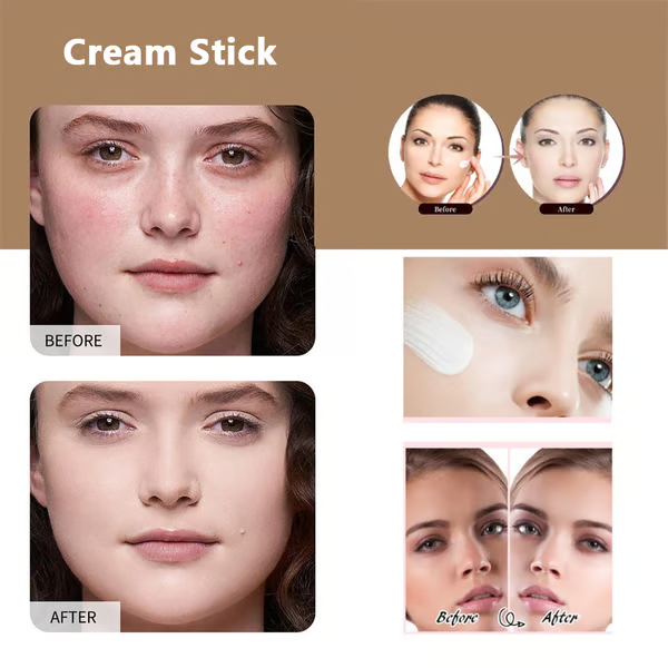 💥BUY 1 GET 1 FREE💥⏰💕🌟Cream Stick V White Korean Color-Changing Foundation Stick with Volufiline