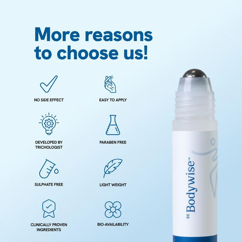 Advanced Hair Growth Roll-On Serum | 3% Rosemary | 2% Aminexil | 3% Redensy l 2% Anagain | Precision Scalp Applicator | Paraben & Sulphate Free | Non oily and mess free