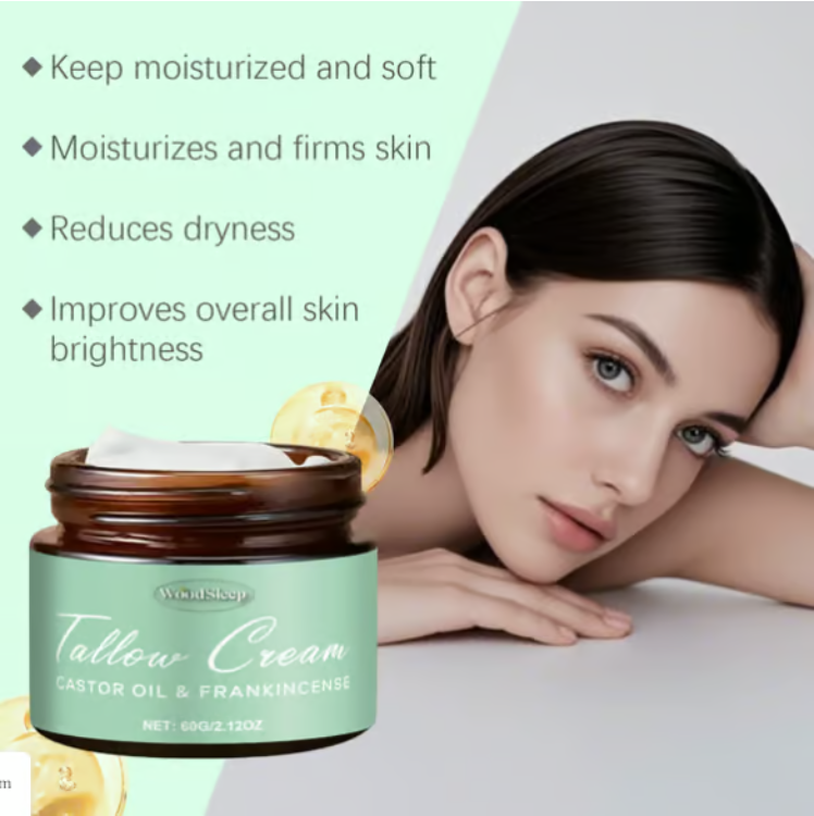 🌿 Organic Whipped Tallow Balm with Castor Oil & Frankincense for Natural Skincare & Moisturizing ✨