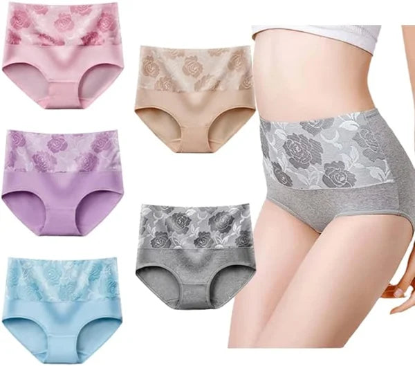 Cotton High Waist Abdominal Slimming Hygroscopic Antibacterial Panties