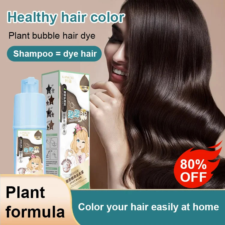 Natural plant extract bubble hair dye