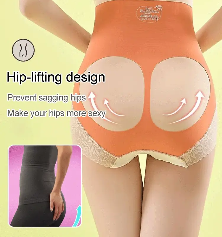 Seamless high waist hip lifting panties