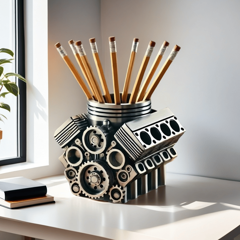 V8 Engine Pencil Holder