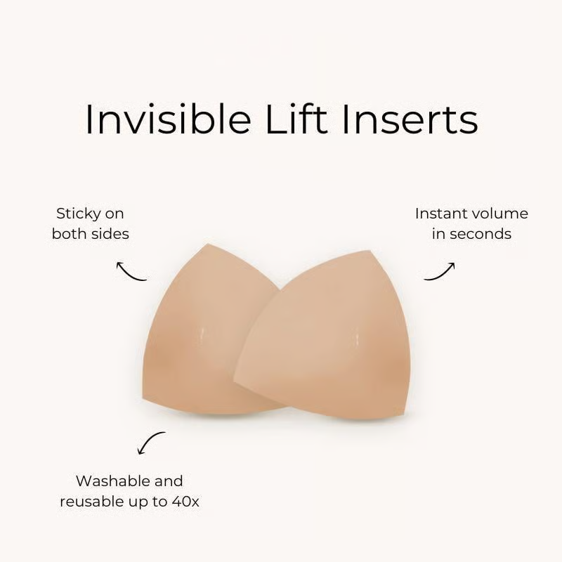 🔥Last Day 40% OFF🔥Sticky Bra Inserts - Washable & Reusable, Instant Lift🔥(Latex-free and Allergy-friendly)