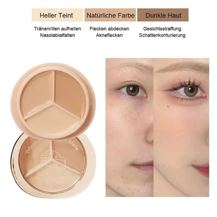 🎁Tri-color concealer - Moisturizing and long-lasting💦