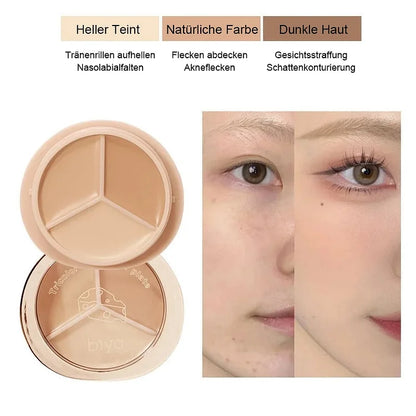 🎁Tri-color concealer - Moisturizing and long-lasting💦