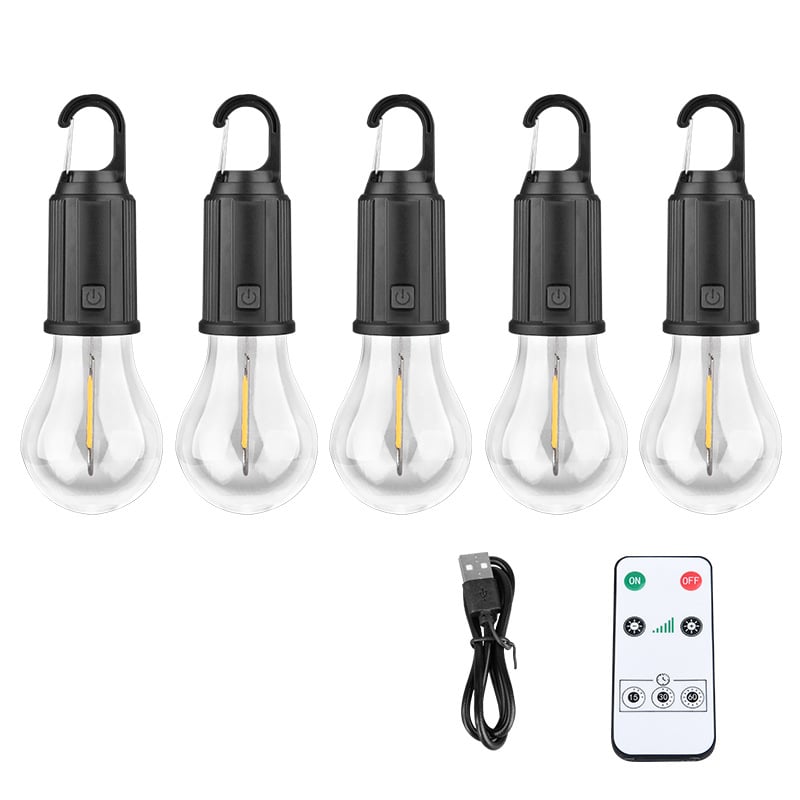 Solar Rechargeable Hooked Camping Light Outdoor Household Tungsten Lights