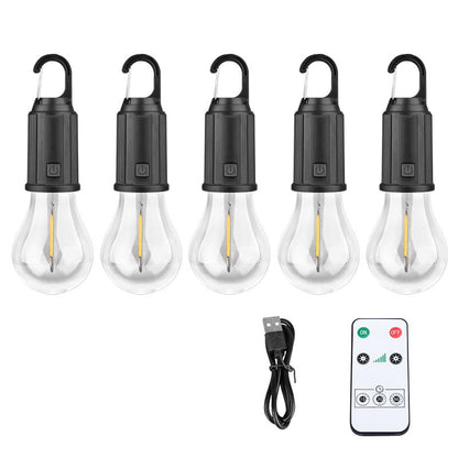 Solar Rechargeable Hooked Camping Light Outdoor Household Tungsten Lights