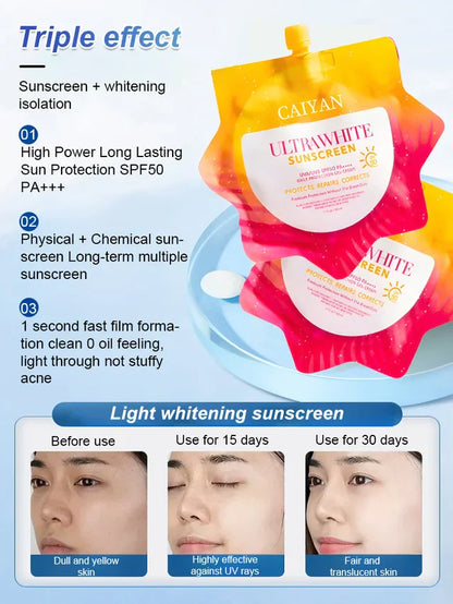 Light whitening sunscreen