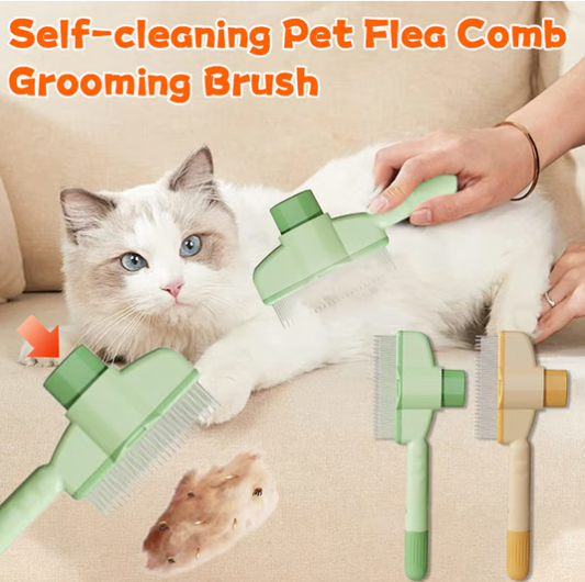 🔥Self-cleaning Pet Flea Comb Grooming Brush