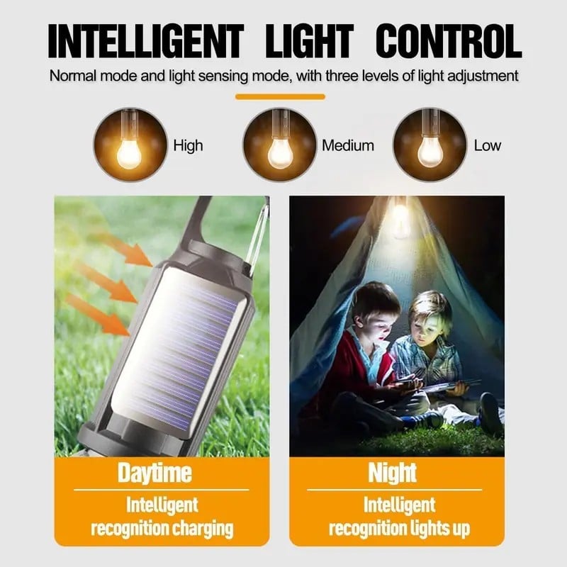 Solar Rechargeable Hooked Camping Light Outdoor Household Tungsten Lights