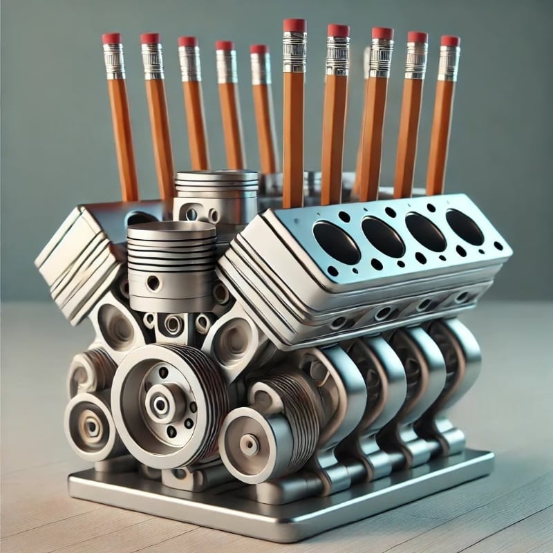 V8 Engine Pencil Holder