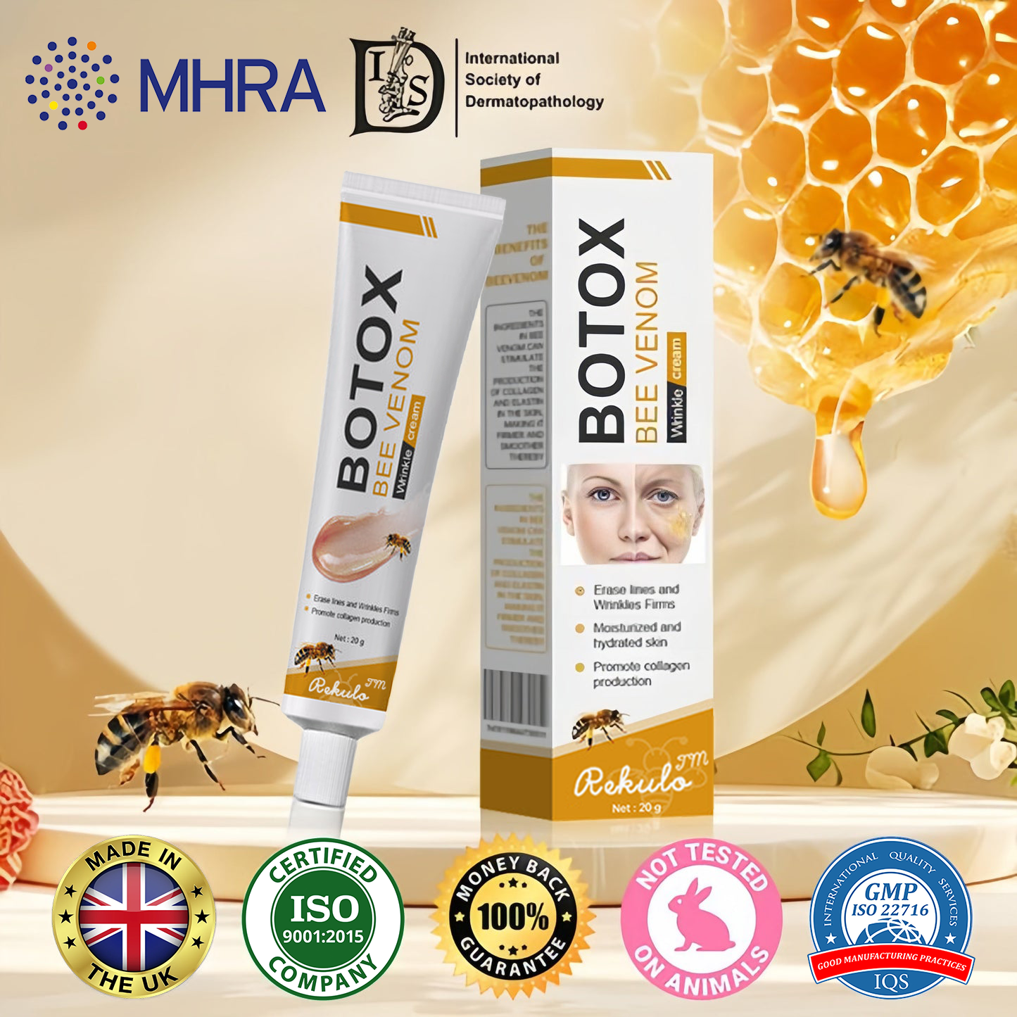 (🐝Made and Shipped from USA✅)  Botox Bee Venom Wrinkle Removal Cream- LAST DAY 70% OFF