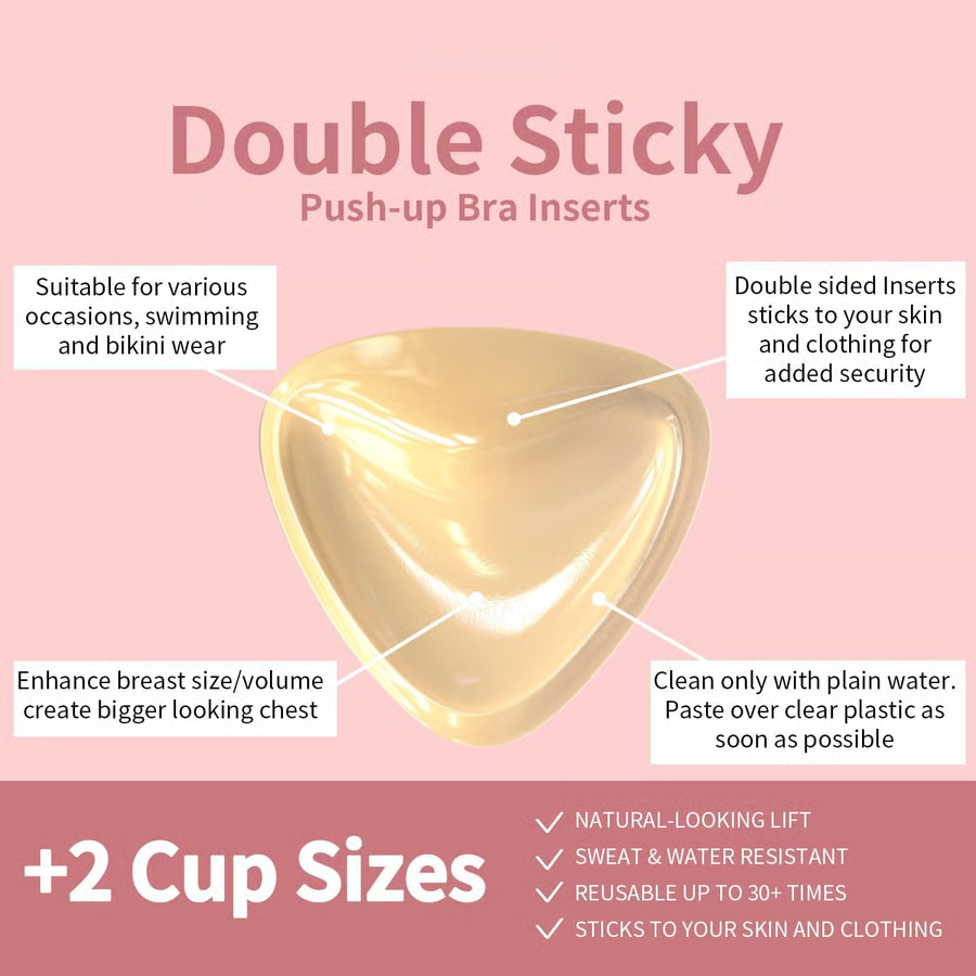 🔥Last Day 40% OFF🔥Sticky Bra Inserts - Washable & Reusable, Instant Lift🔥(Latex-free and Allergy-friendly)