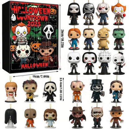 🔥2025 Limited Edition! 24-Day Horror Movie Figure Advent Calendar - Assemble Ghostface/Jason/Freddy