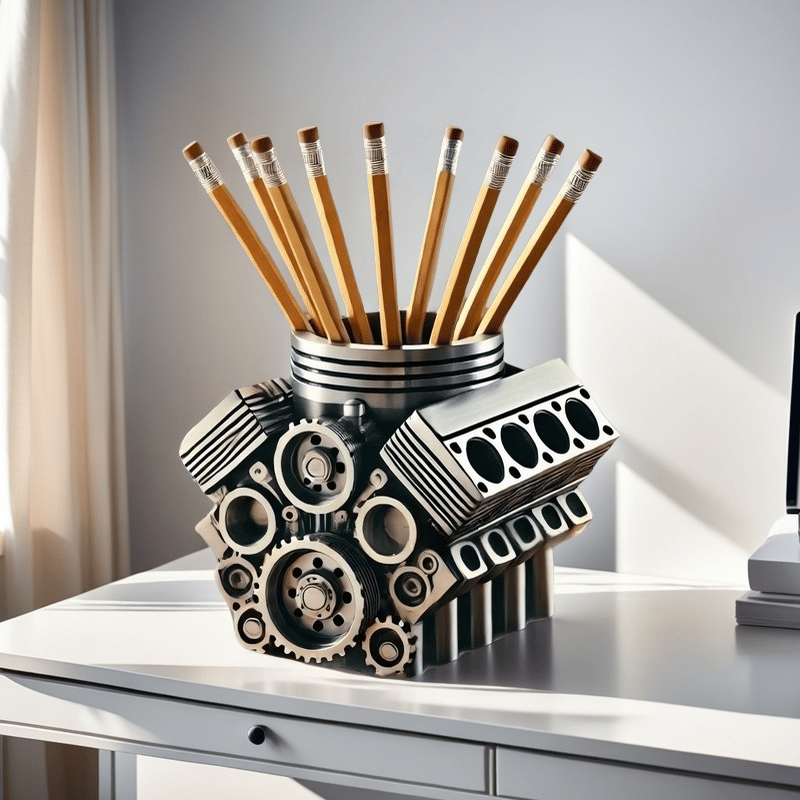 V8 Engine Pencil Holder
