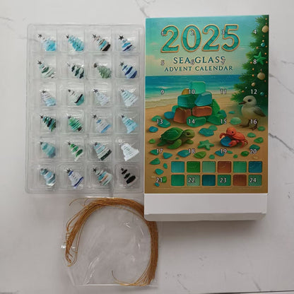 🌊🎄Sea Glass Christmas Tree Advent Calendar-2D Acrylic Christmas Tree Countdown Calendar