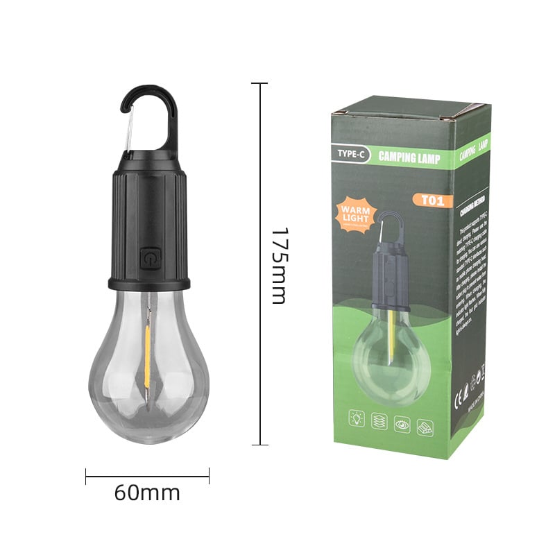 Solar Rechargeable Hooked Camping Light Outdoor Household Tungsten Lights