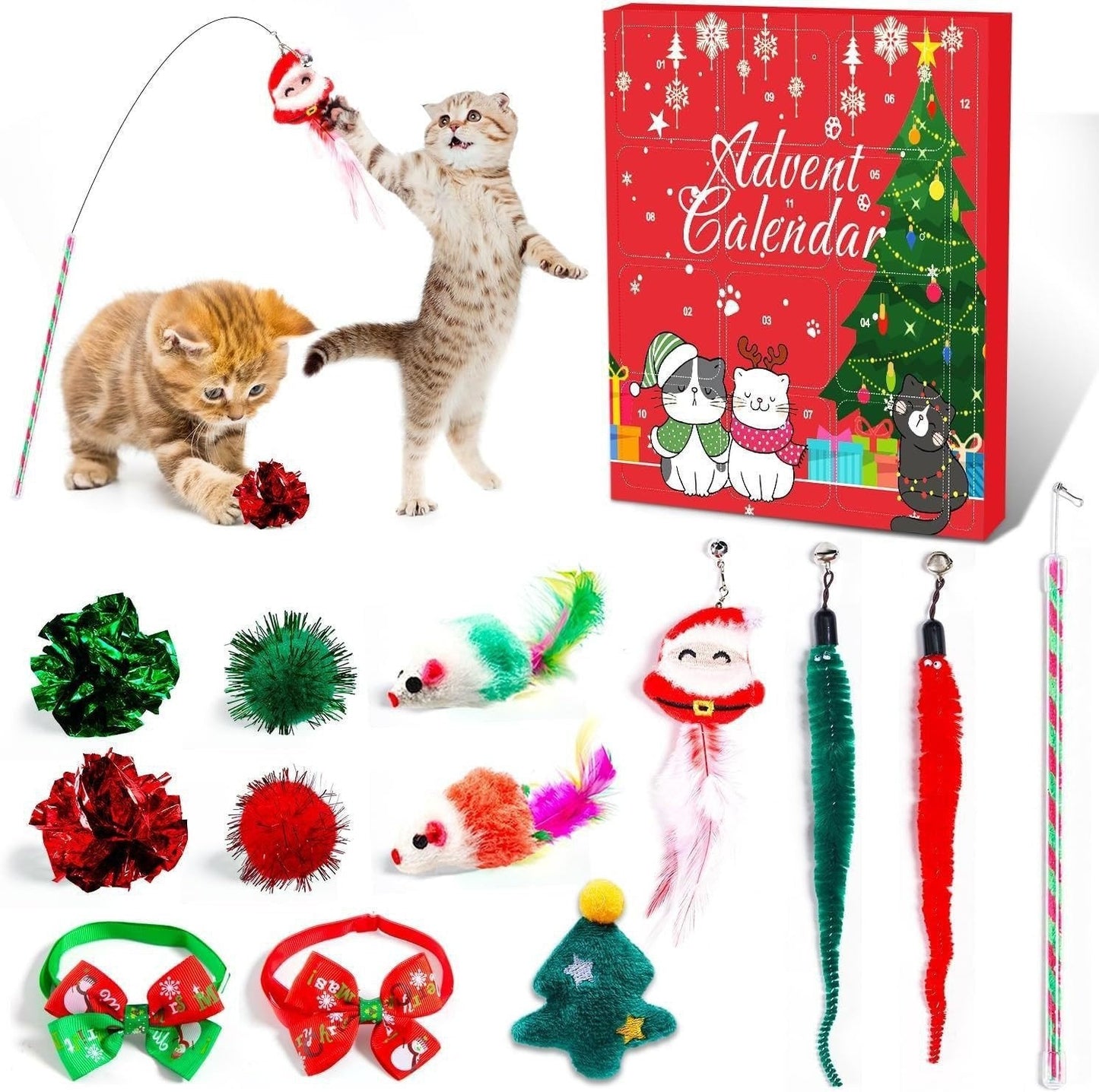 🎄Last 48 hours 50% OFF🎁2024 Christmas Countdown Cat&Dog Toys Advent Calendar🐾🥳