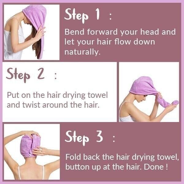 (🌲CHRISTMAS SALE NOW--40% OFF)Magic Instant Dry Hair Towel(BUY 2 GET 1 FREE NOW)