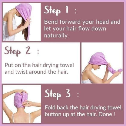(🌲CHRISTMAS SALE NOW--40% OFF)Magic Instant Dry Hair Towel(BUY 2 GET 1 FREE NOW)