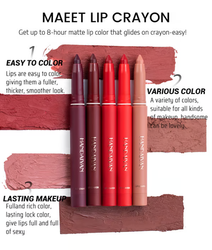 Say Goodbye to Smudges! 💄 Rotating Matte Lipstick Pencils – Long-Lasting, Sharpenable & On Sale Now!
