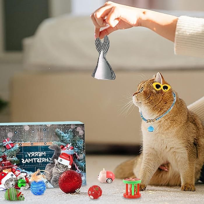 🎄Last 48 hours 50% OFF🎁2024 Christmas Countdown Cat&Dog Toys Advent Calendar🐾🥳
