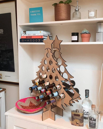 🎄CHRISTMAS Wooden Mini Tree Alcohol Advent Calendar holder