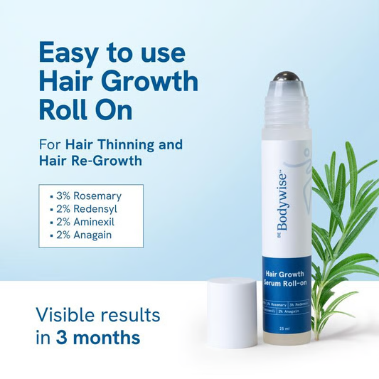 Advanced Hair Growth Roll-On Serum | 3% Rosemary | 2% Aminexil | 3% Redensy l 2% Anagain | Precision Scalp Applicator | Paraben & Sulphate Free | Non oily and mess free