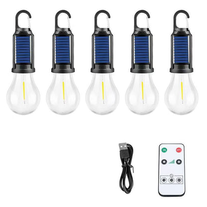Solar Rechargeable Hooked Camping Light Outdoor Household Tungsten Lights